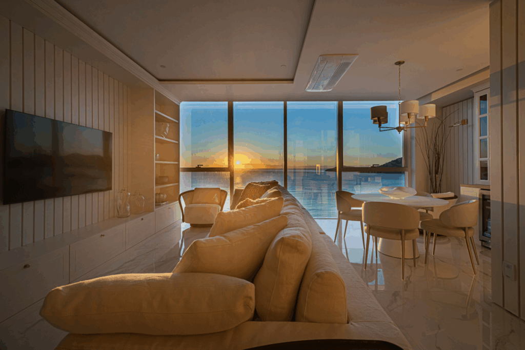 Apartamento une estilo Hamptons e tecnologia em BC