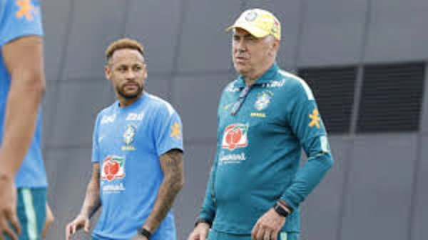 Carlo Ancelotti confirma Neymar em campo hoje em Brasil x Escócia pela Copa do Mundo