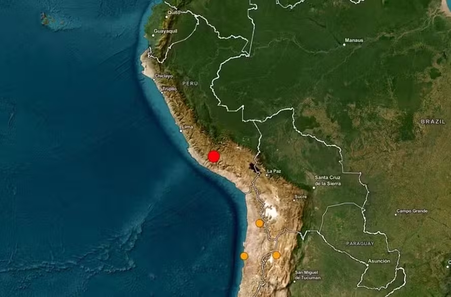 Terremoto de magnitude 6,7 atinge o sul do Peru